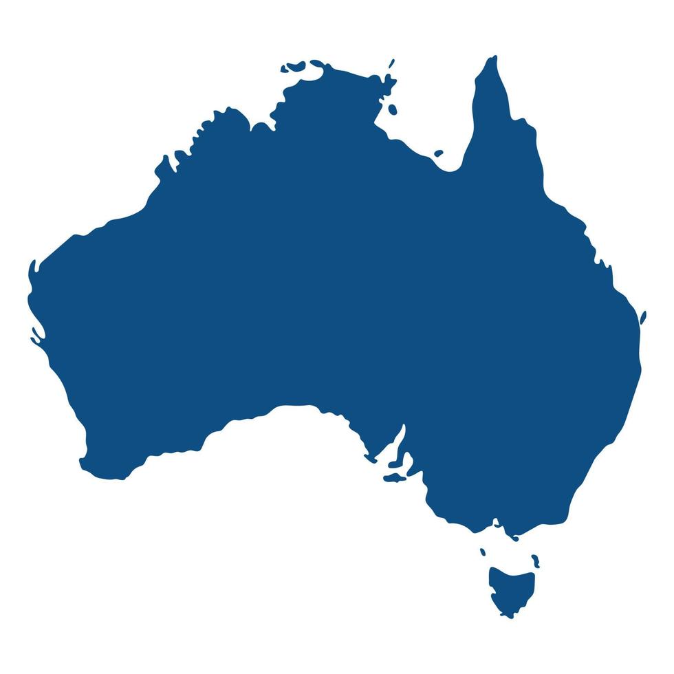 Map of Australia, blue color map vector