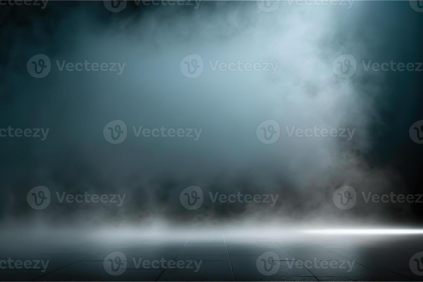 illustration of black wall texture rough background dark concrete floor. Abstract dark blue background, smoke, smog. Empty dark scene, neon light, spotlights. Concrete floor photo