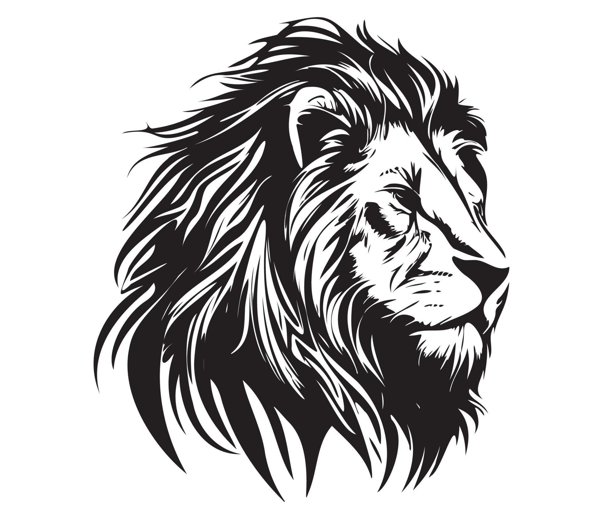 Lion Face, Silhouettes Lion Face , black and white Lion vector 22923770