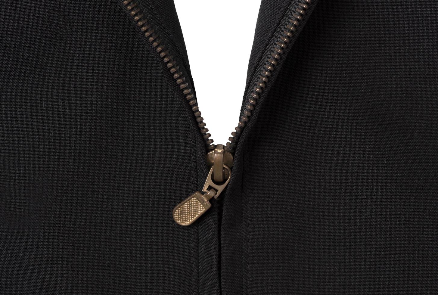 open zipper black Jacket isolated photo