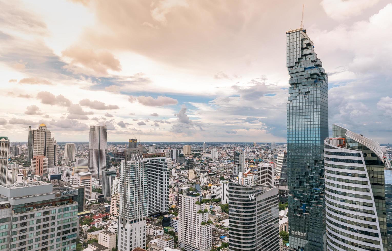 Modern style building of Mahanakhon tower photo