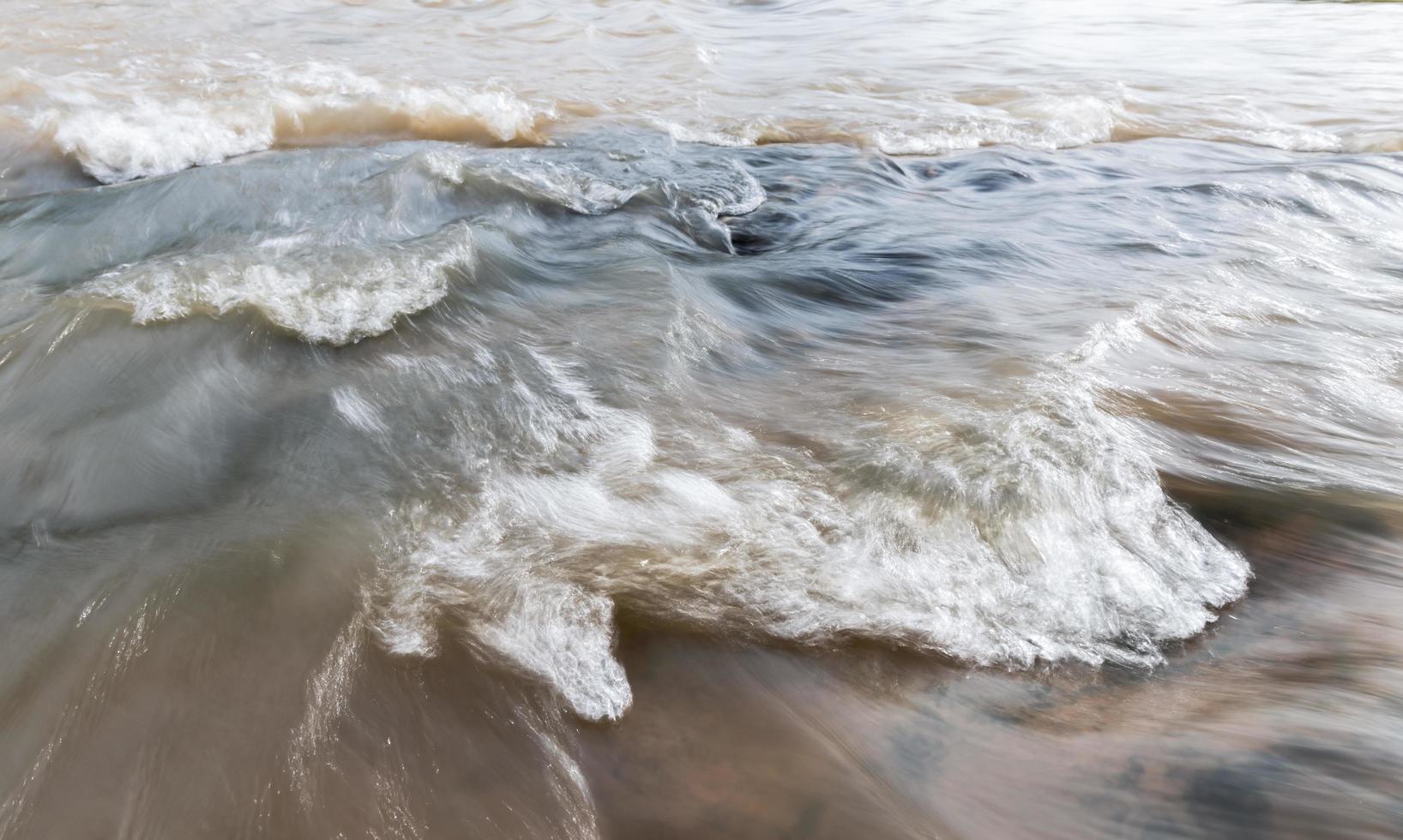 motion of flood water flow on rock photo