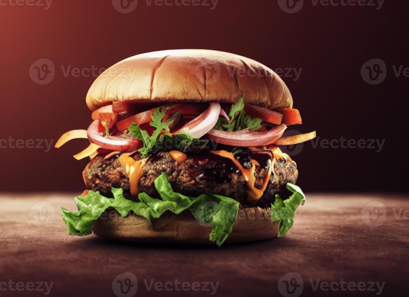Rustic Beef Burger. Illustration photo
