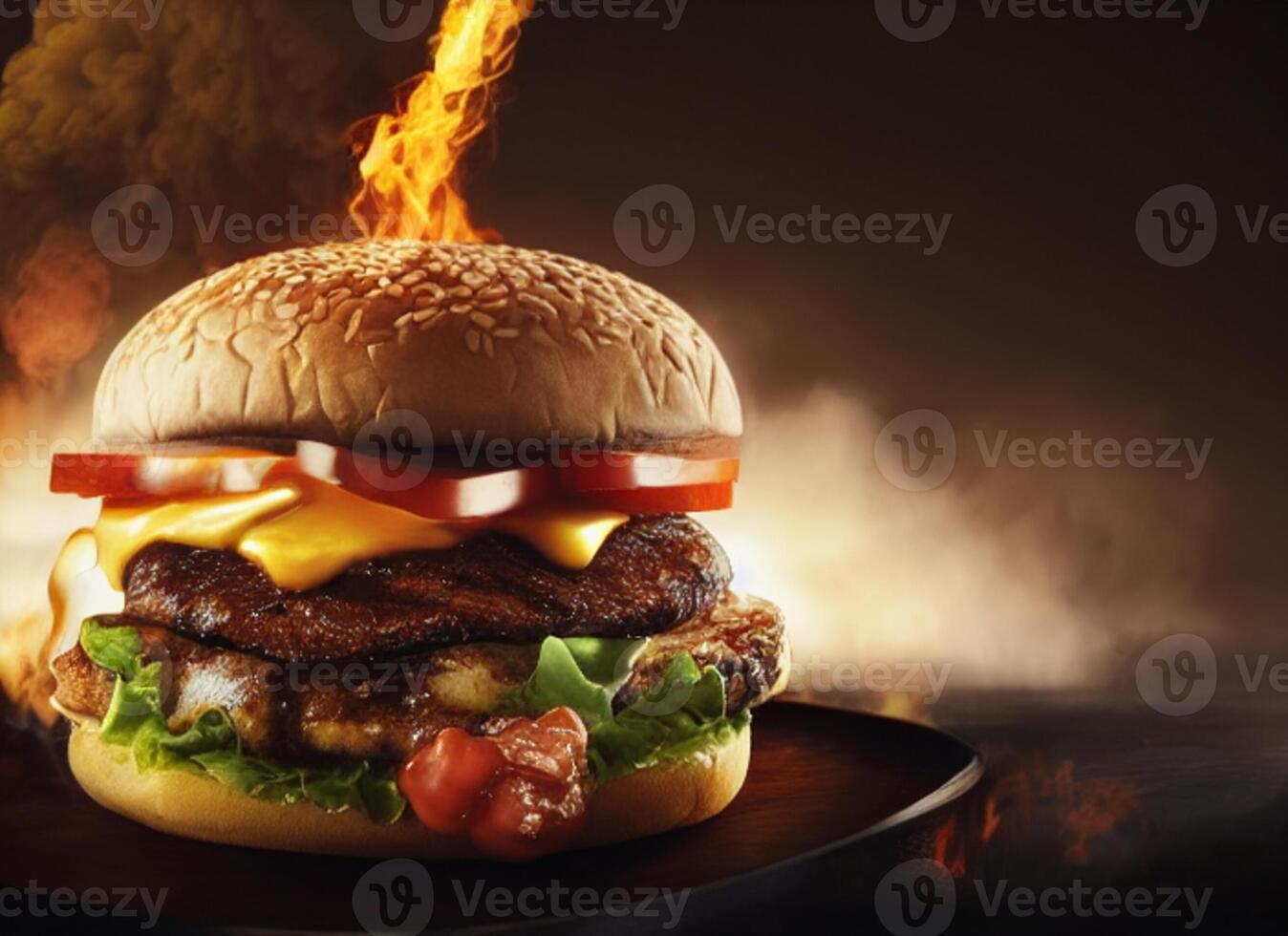 Rustic Beef Burger. Illustration photo