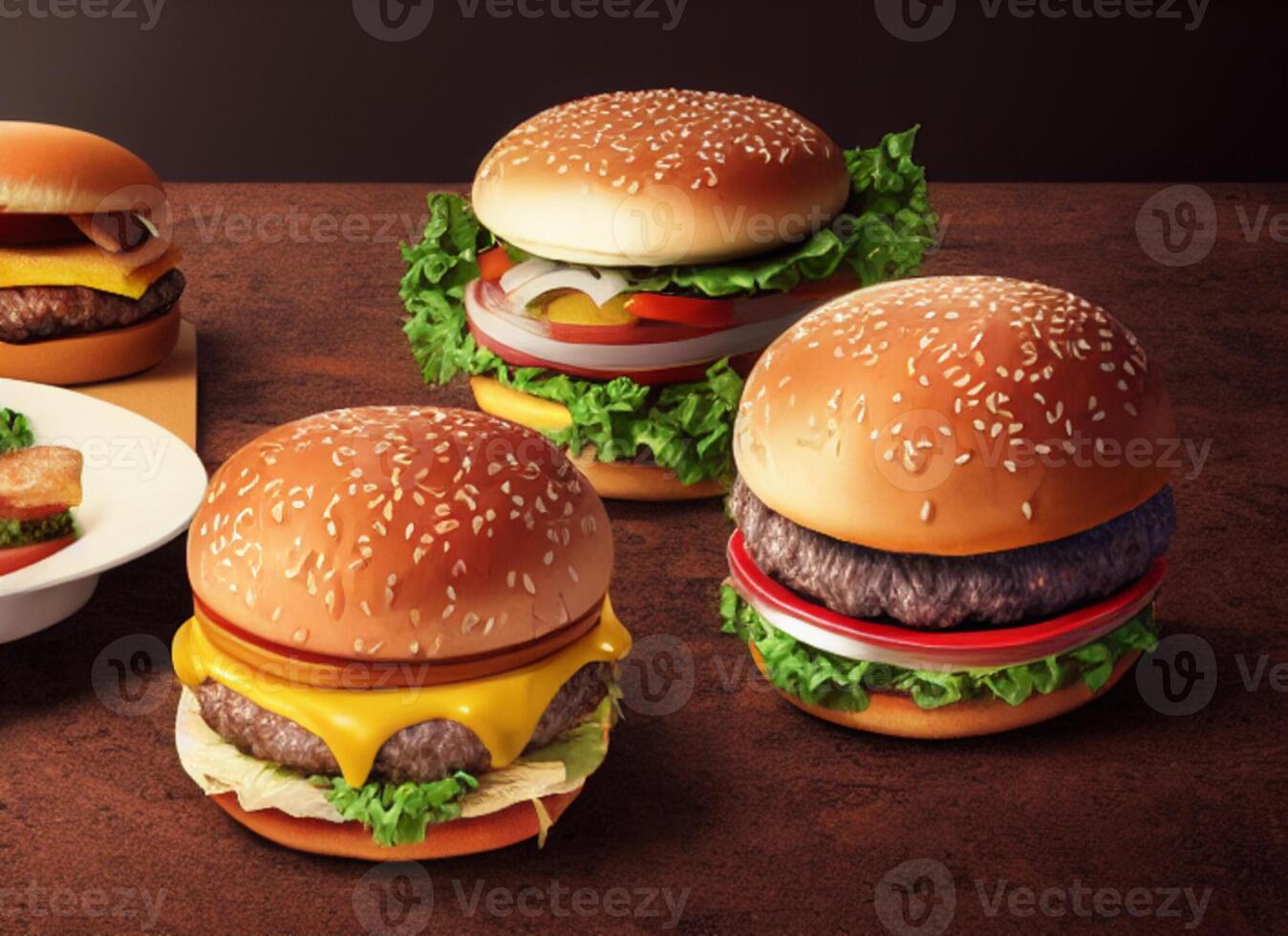 Rustic Beef Burger. Illustration photo