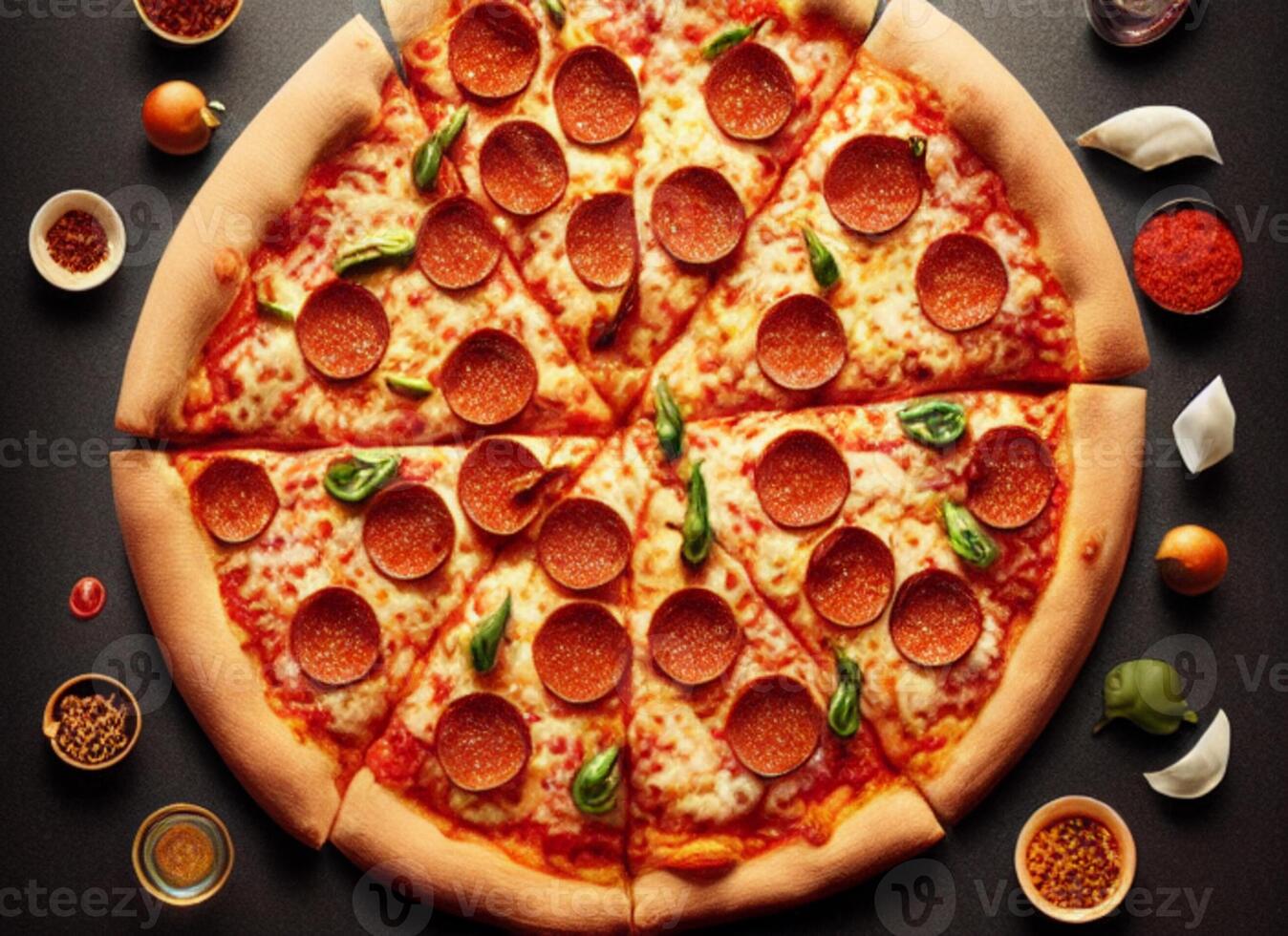 Delicious pizza aesthetic photo