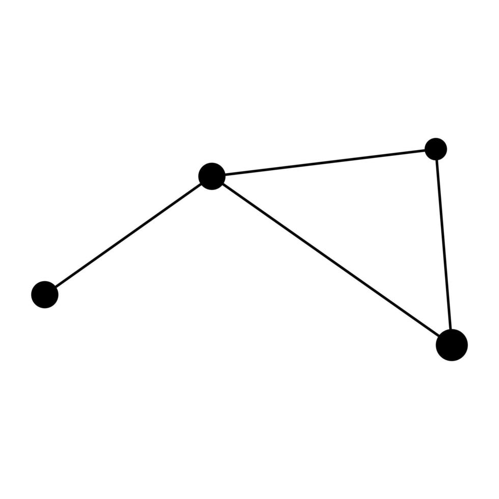 Antlia constellation map. Vector illustration.