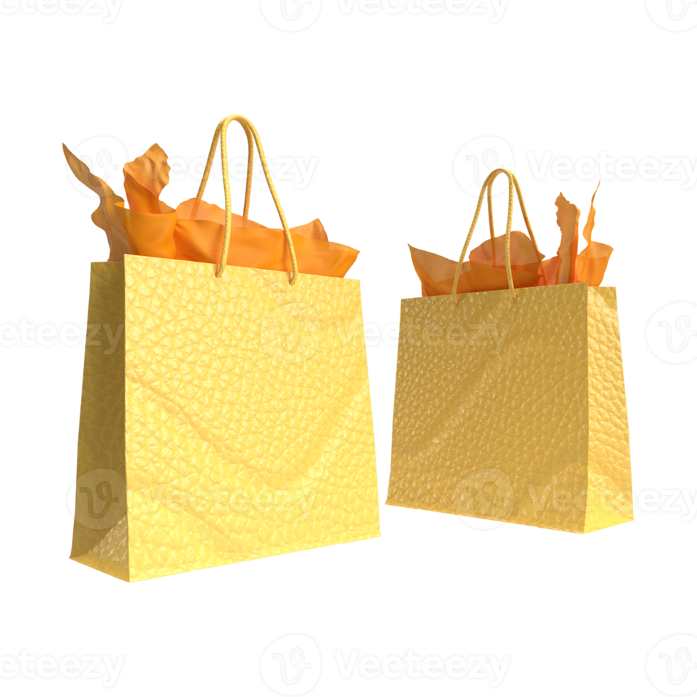3D Render Shopping Bags png