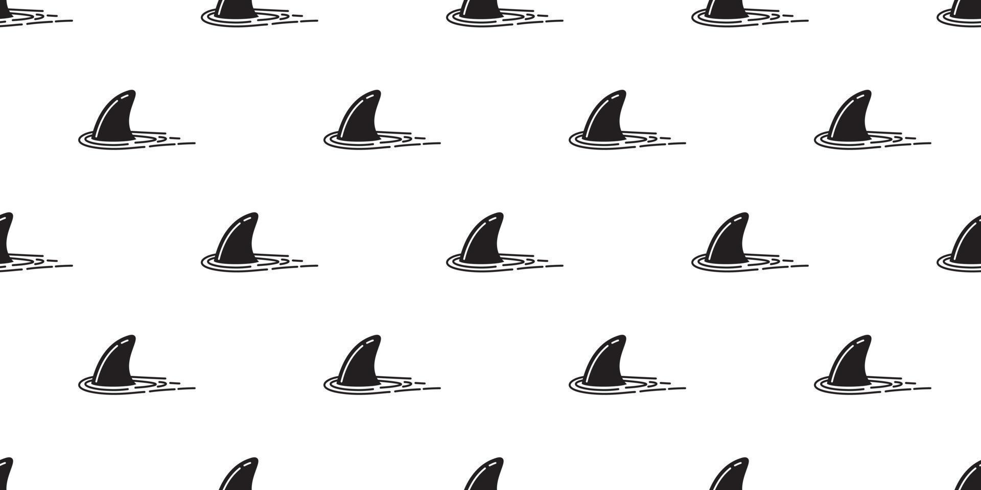 shark fin seamless pattern dolphin isolated vector whale sea ocean wave island beach wallpaper background