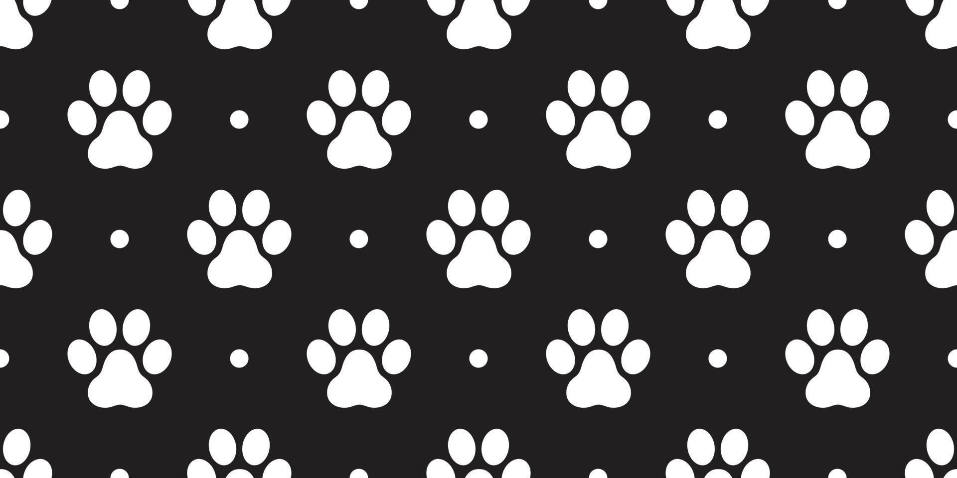Dog Paw Seamless Pattern vector Cat paw foot print isolated polka dot