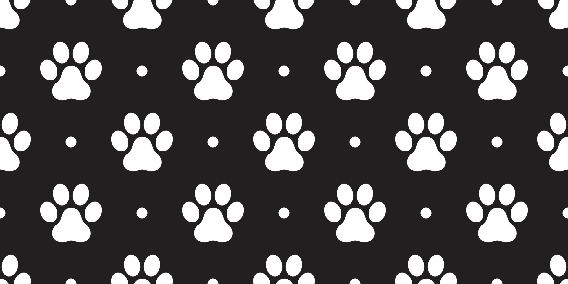 Premium Vector  Cat paws black and white background flat design cute cat  paws wallpaper vector illustration