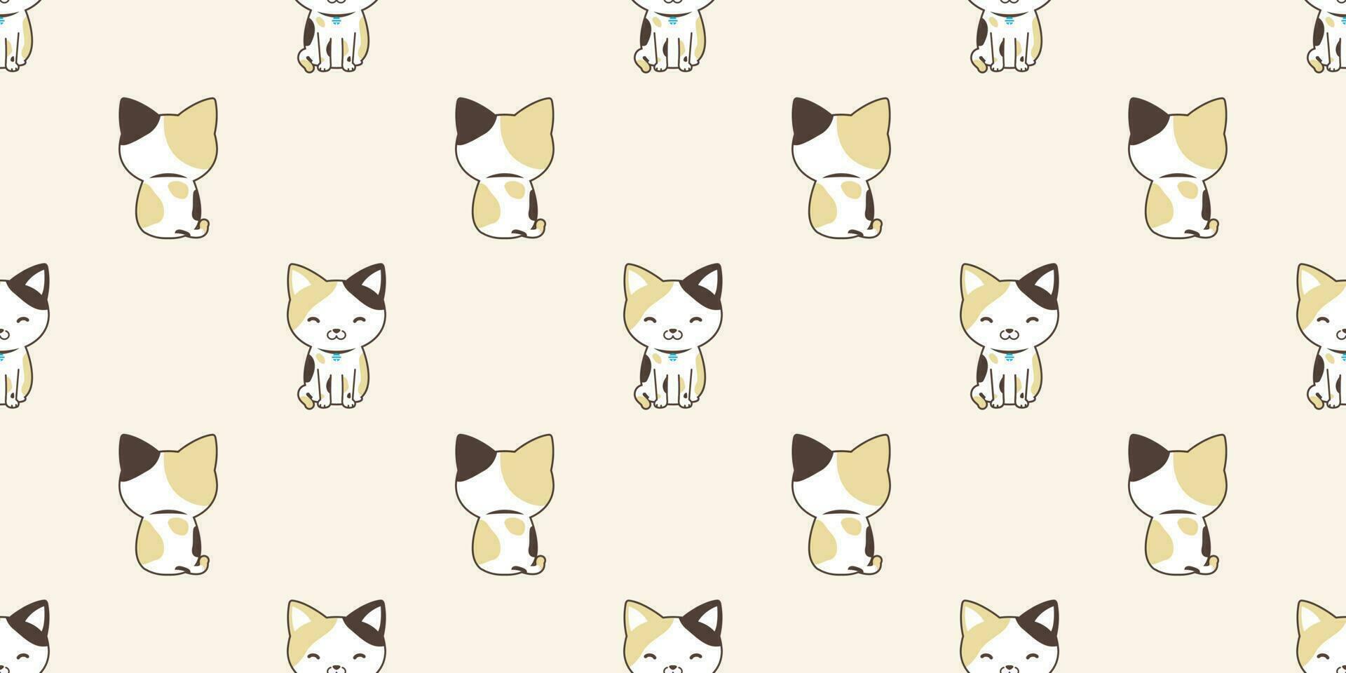 cat seamless pattern vector kitten cat breed calico isolated wallpaper background
