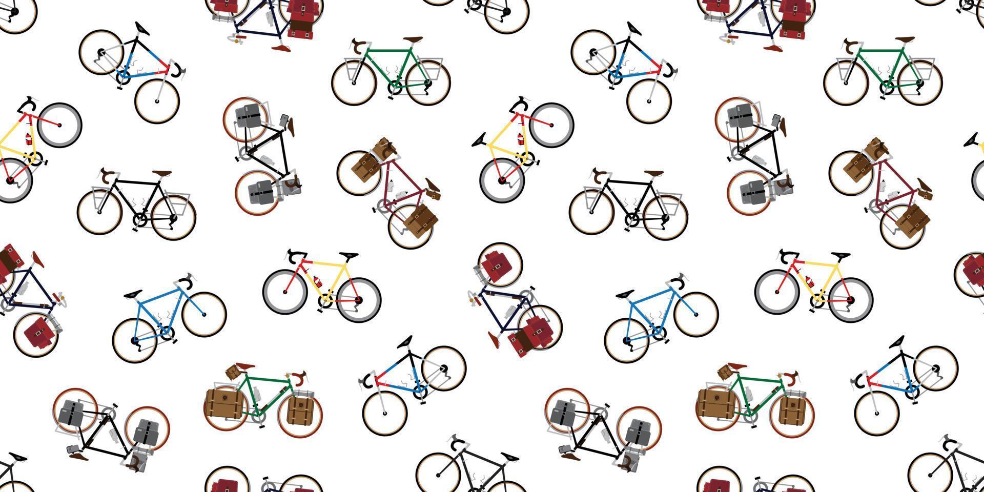 bicycle Seamless Pattern vector cycling isolated vintage wallpaper background