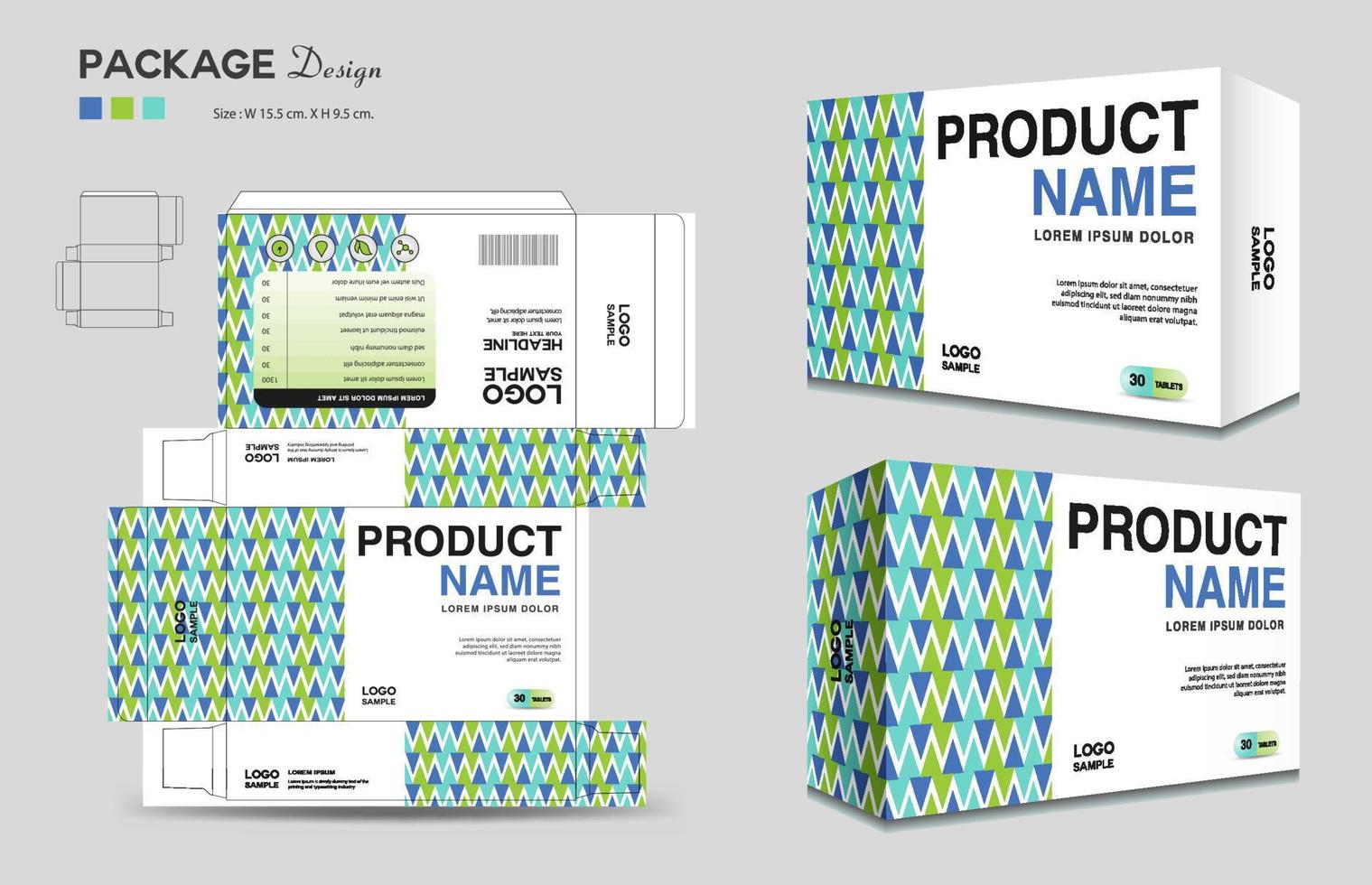 Cosmetic box design, Supplements box template, Package design template, 3d Box Packaging design, cosmetic label, medical label, soap label, packaging design vector, Package boxes mockup vector