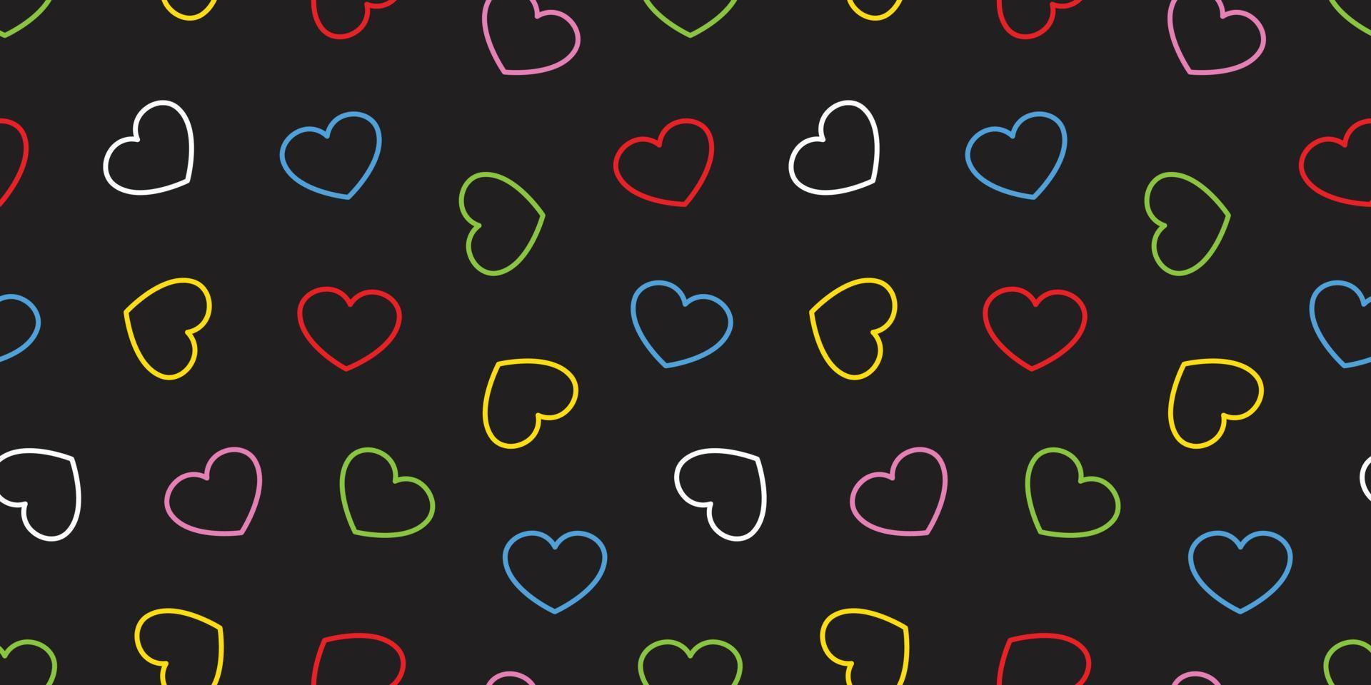 heart Seamless pattern vector valentine isolated wallpaper background doodle cartoon outline color