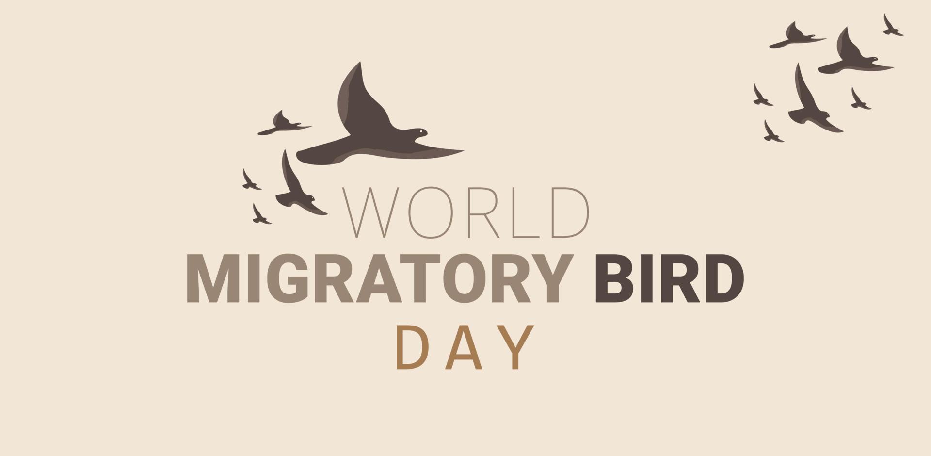 mundo migratorio pájaro día. modelo para fondo, bandera, tarjeta, póster. vector ilustración.