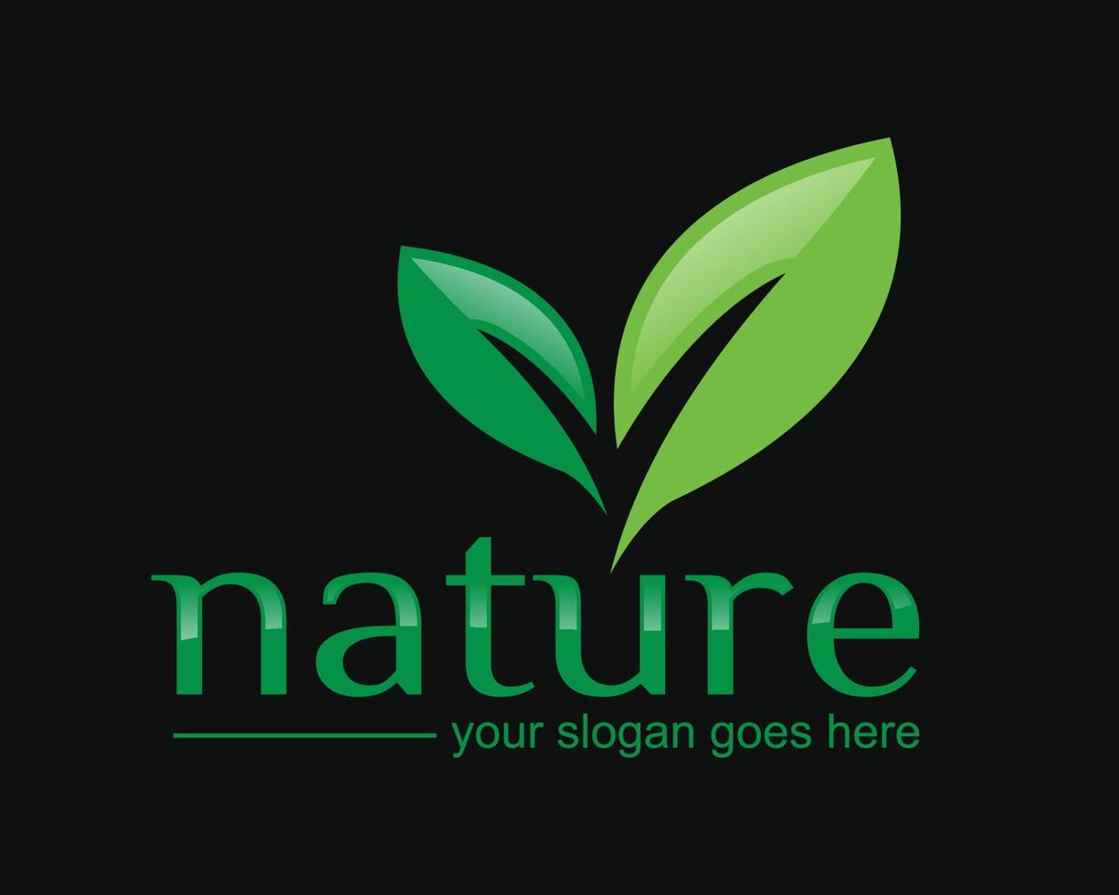 Leaf nature logo design vector