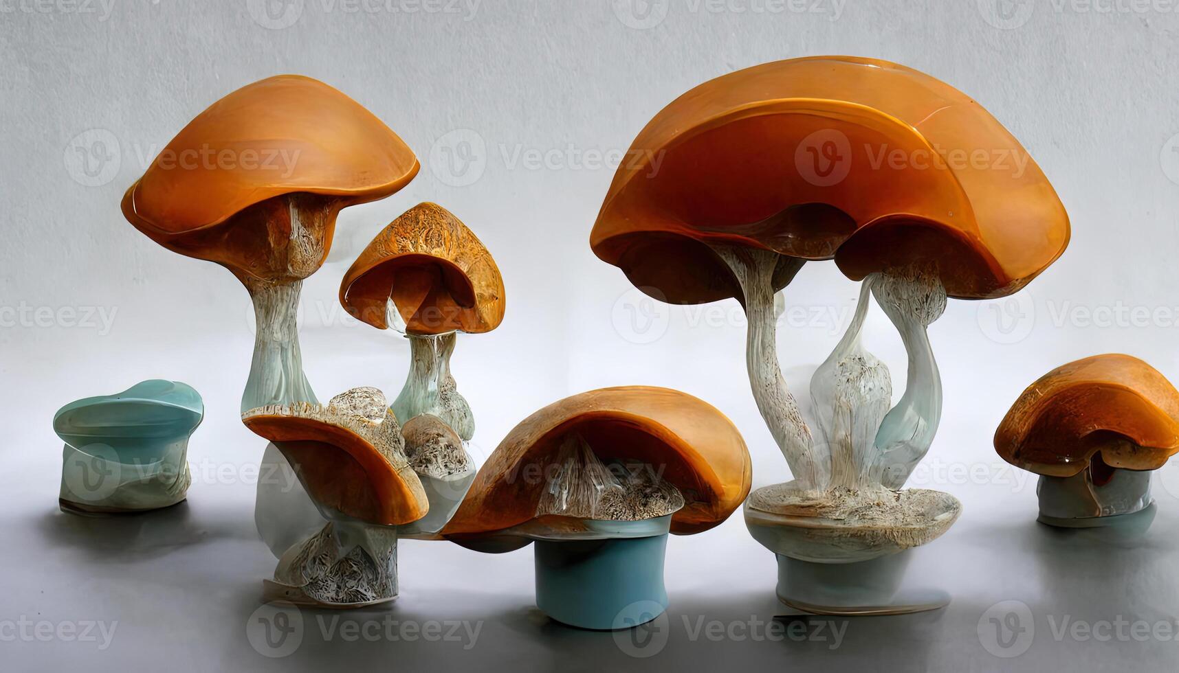 Champignon mushrooms isolated on white background. photo