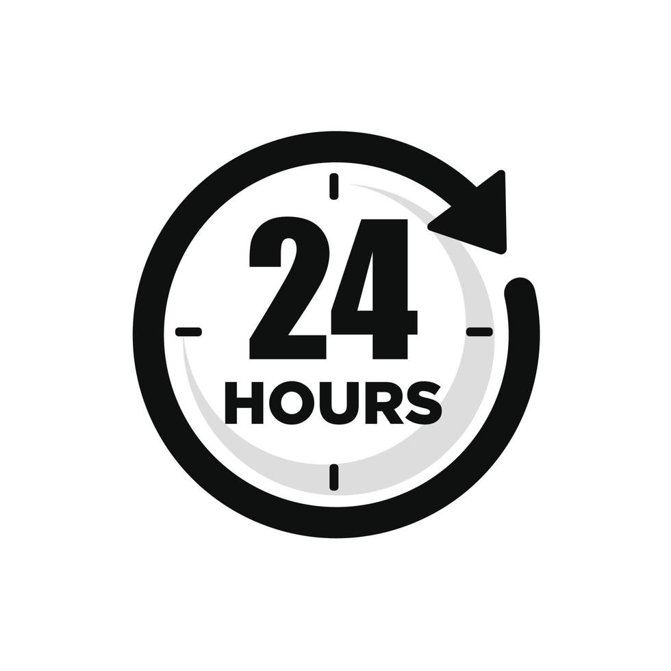 24 hours icon isolated on white background vector