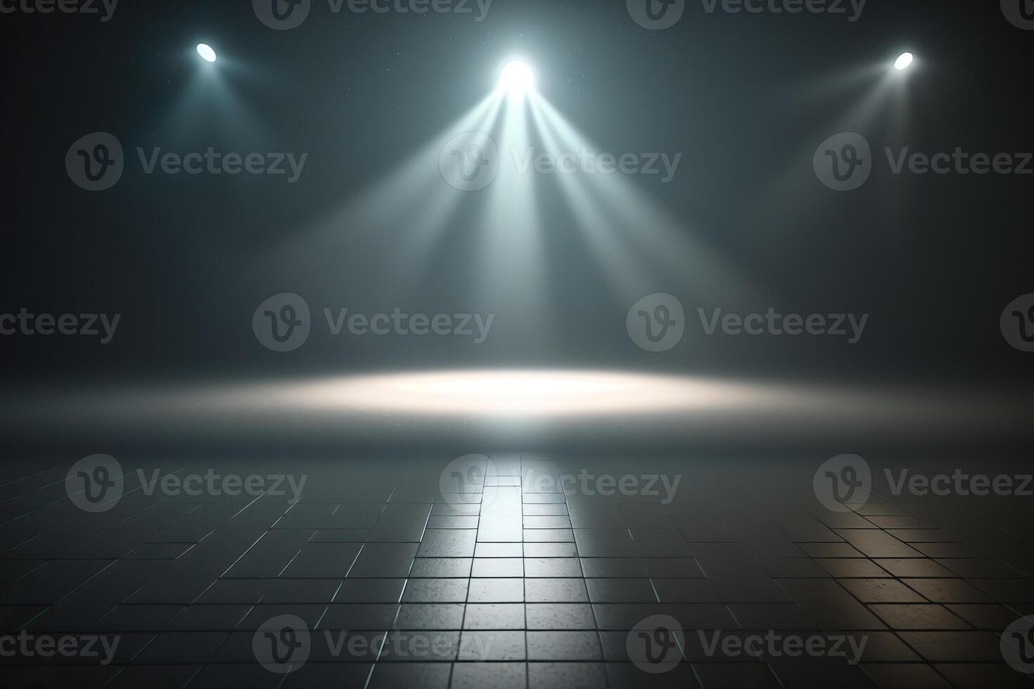 illustration of spotlight lighting up an empty dance floor photo