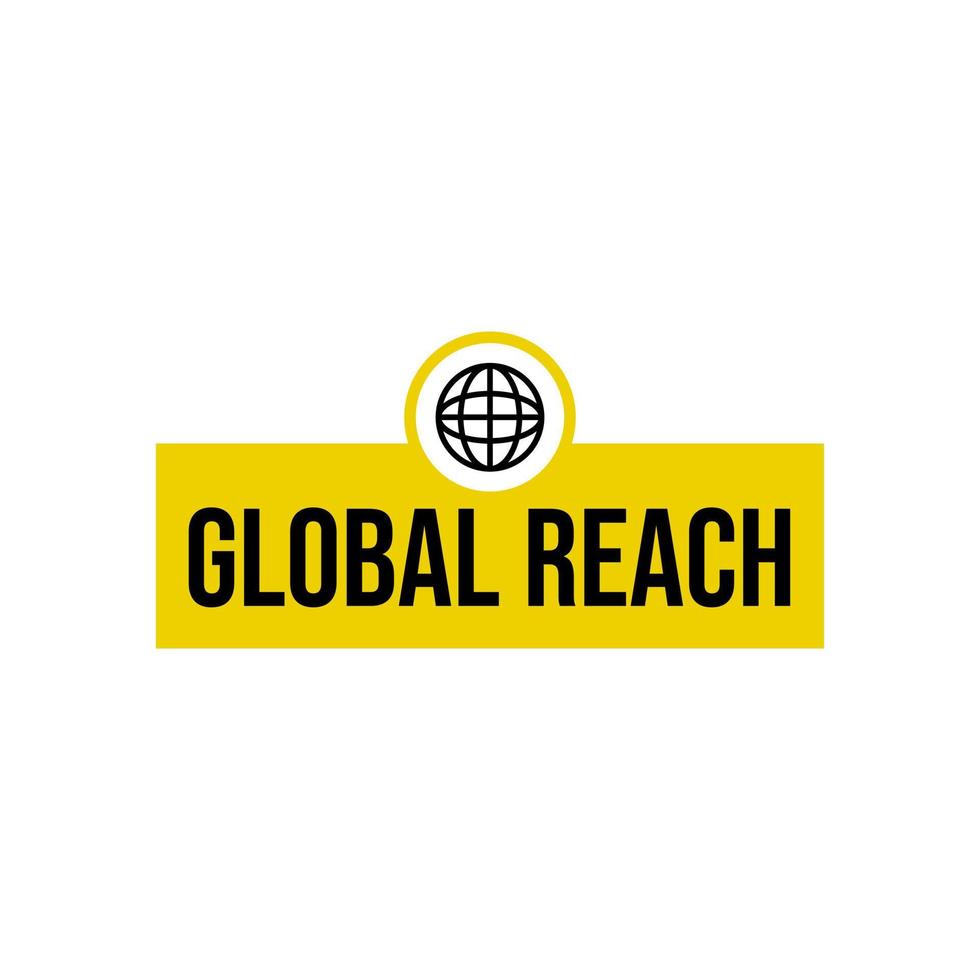 Global reach business awareness audience icon label text design vector