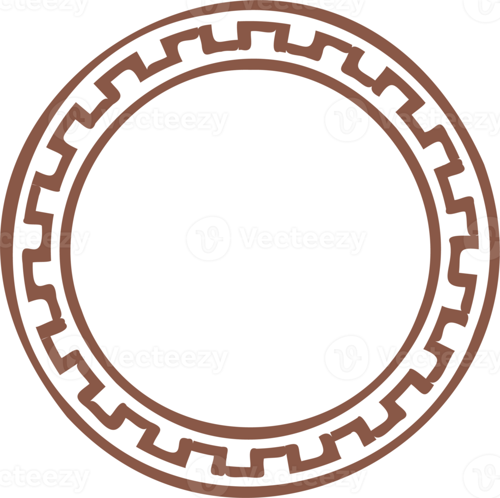 circulo griego marco. redondo meandro borde. decoración elementos modelo png