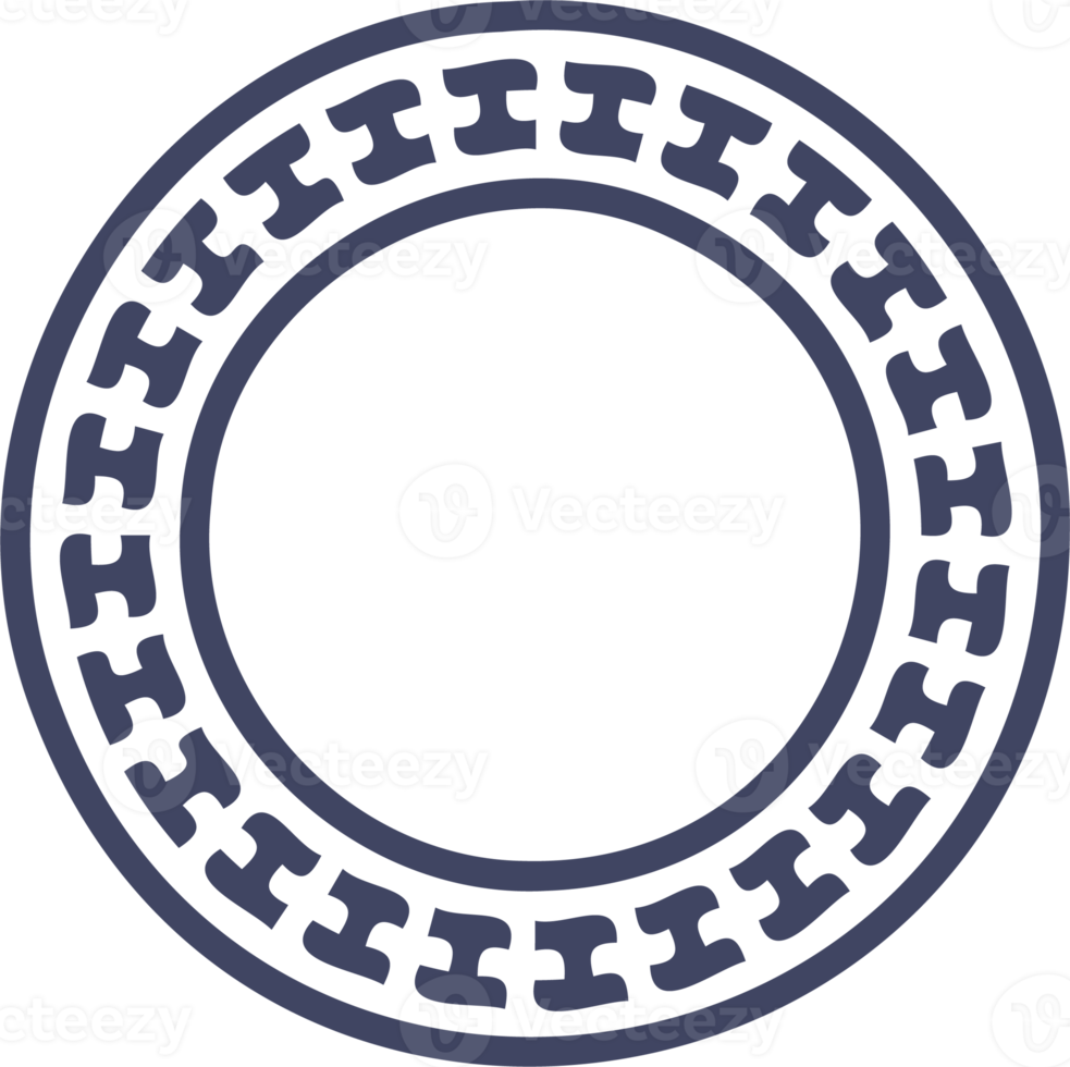 Circle Greek frame. Round meander border. Decoration elements pattern png