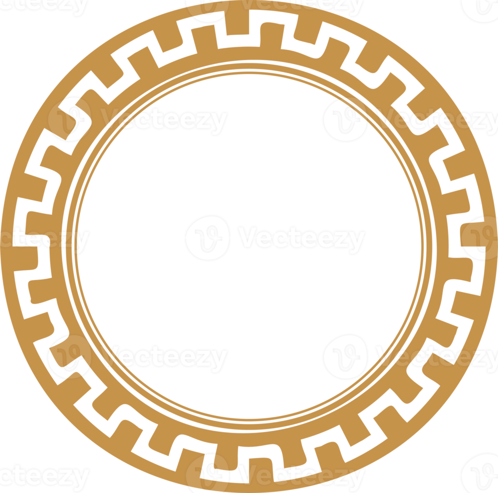 cirkel Grieks kader. ronde meander grens. decoratie elementen patroon png