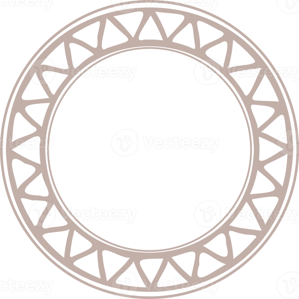 Circle Greek frame. Round meander border. Decoration elements pattern png