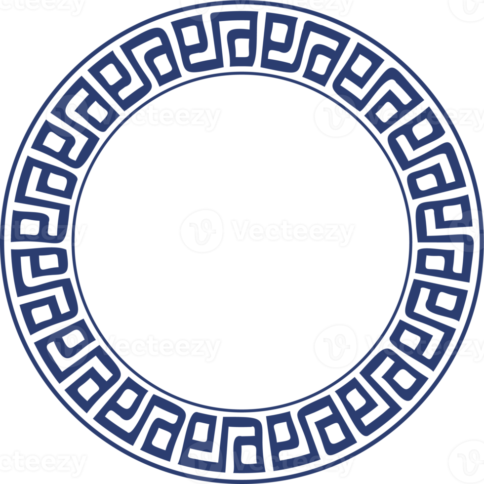 Kreis griechisch rahmen. runden Mäander Grenze. Dekoration Elemente Muster png