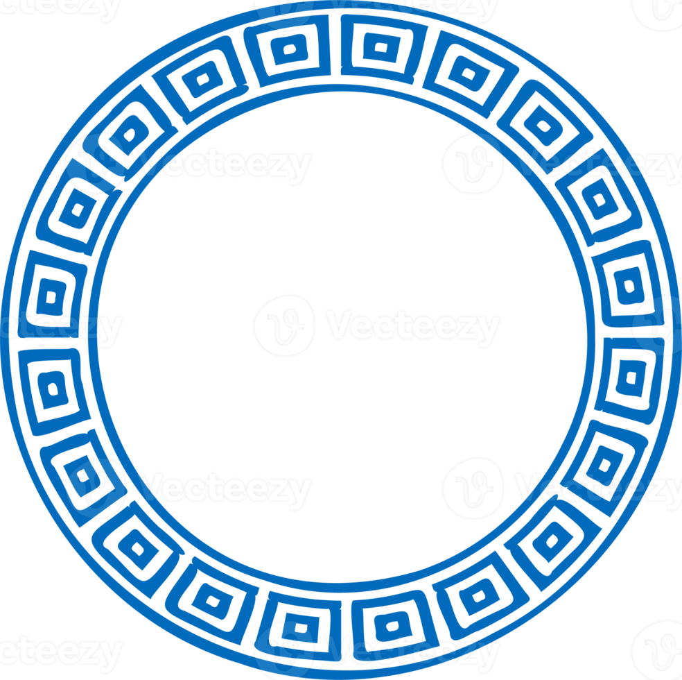 Circle Greek frame. Round meander border. Decoration elements pattern png