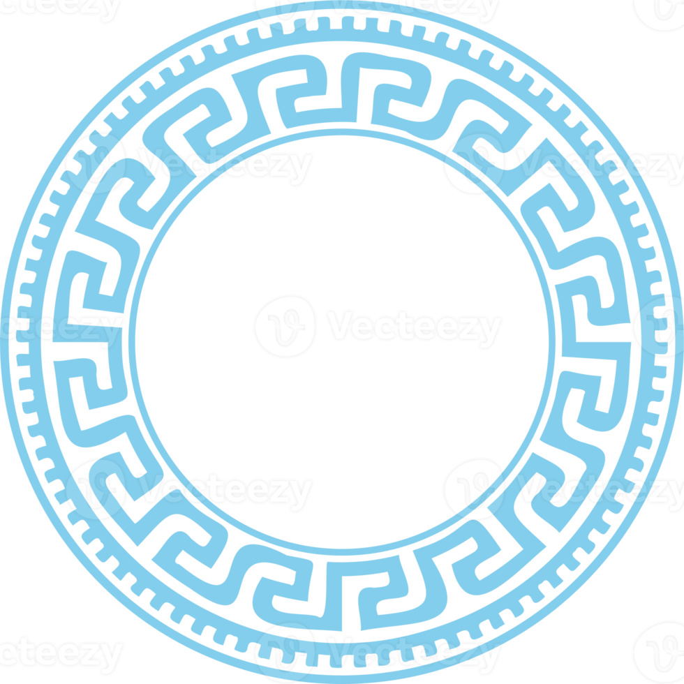 cirkel Grieks kader. ronde meander grens. decoratie elementen patroon png