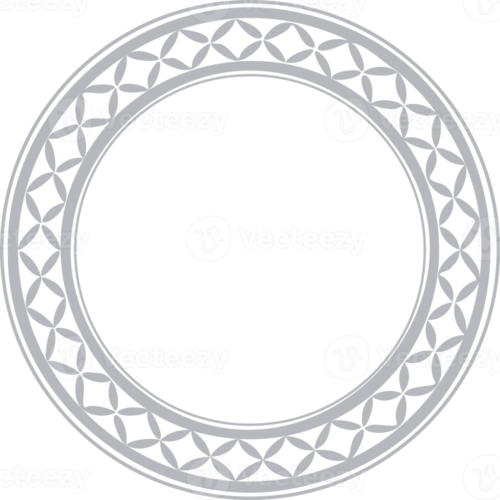 Circle Greek frame. Round meander border. Decoration elements pattern png