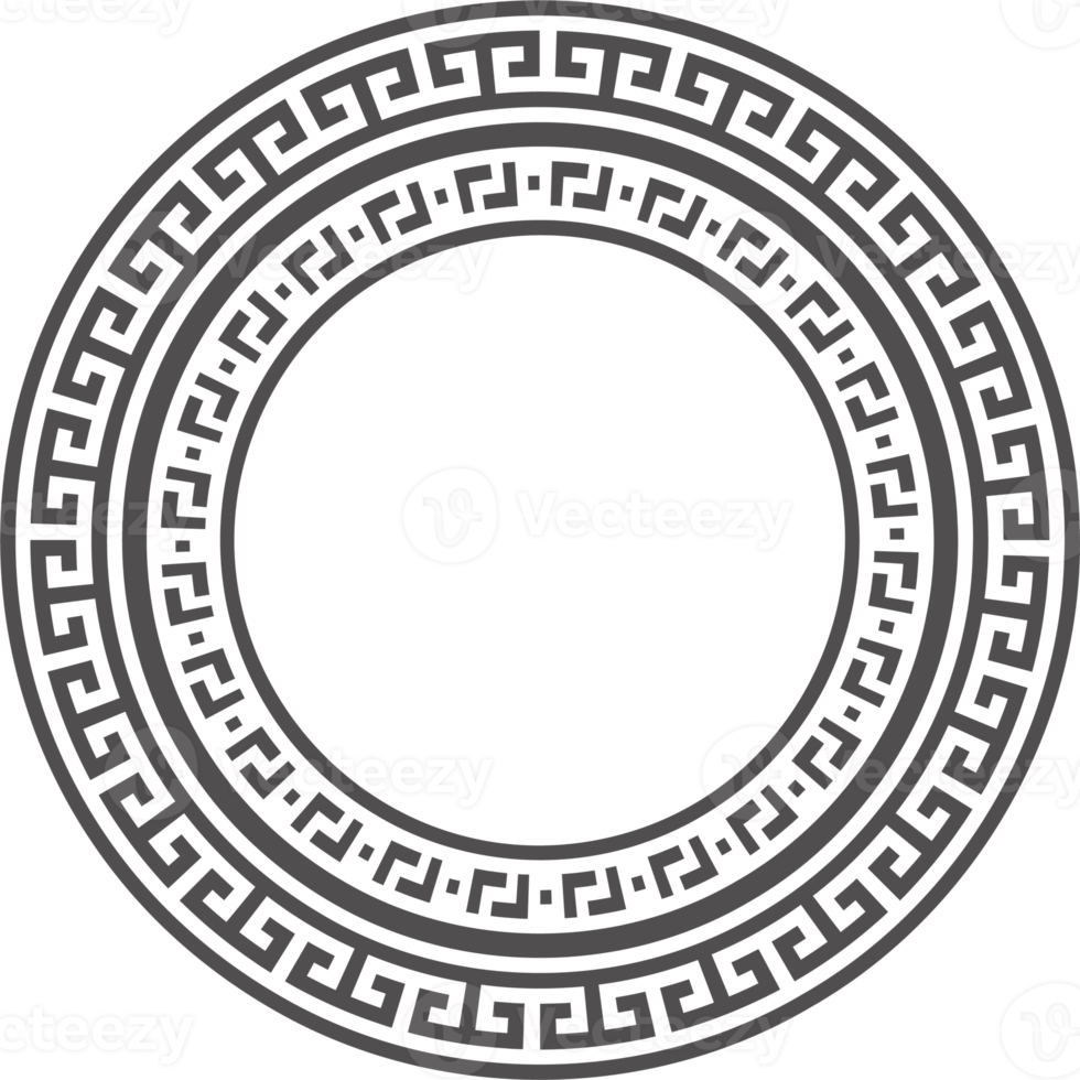 Kreis griechisch rahmen. runden Mäander Grenze. Dekoration Elemente Muster png