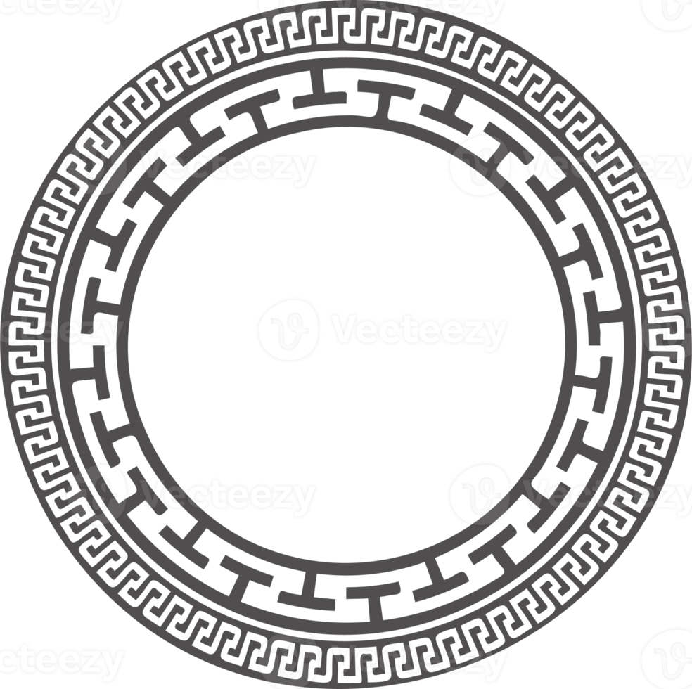Kreis griechisch rahmen. runden Mäander Grenze. Dekoration Elemente Muster png