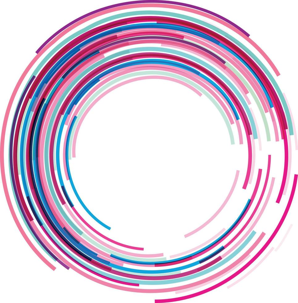 Vector Image Of Round Shape With Colored Lines