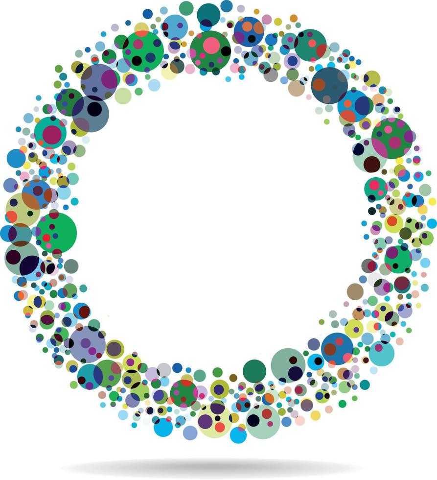 Vector Image Of Abstract Round Shape With Colorful Dots