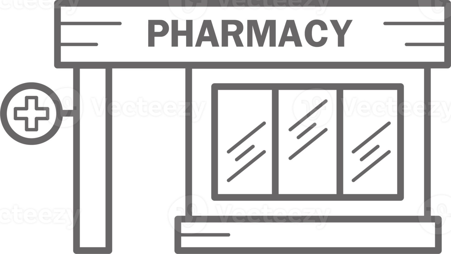 Pharmacy building  line icon. Urban architecture element png