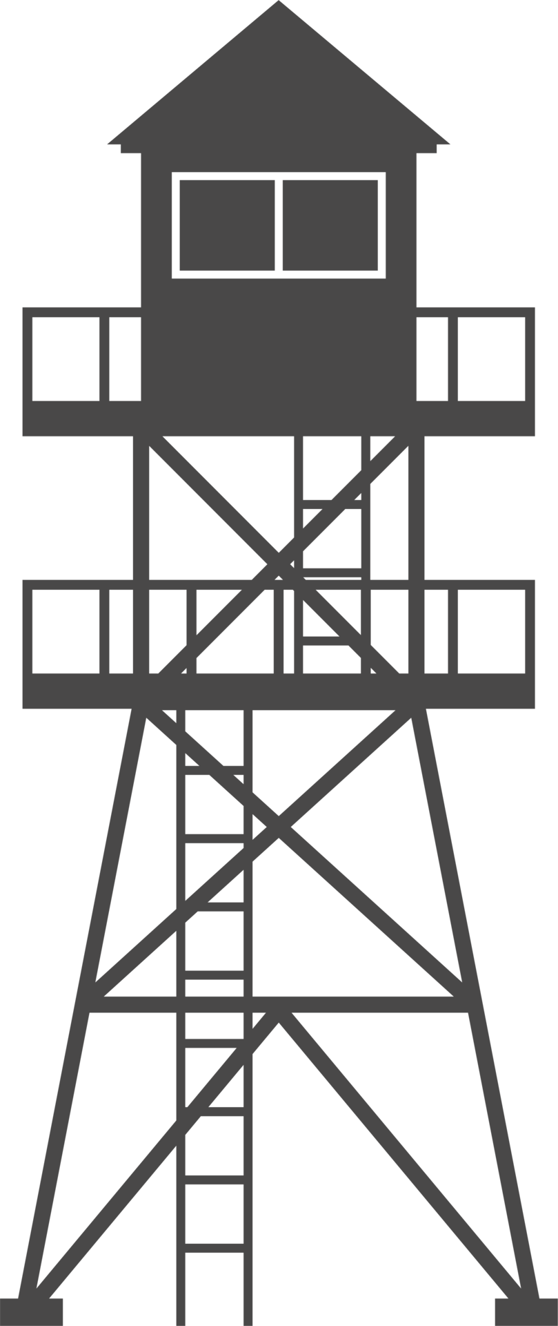 Observation tower in prison, army and for safari hunting. Military camp
