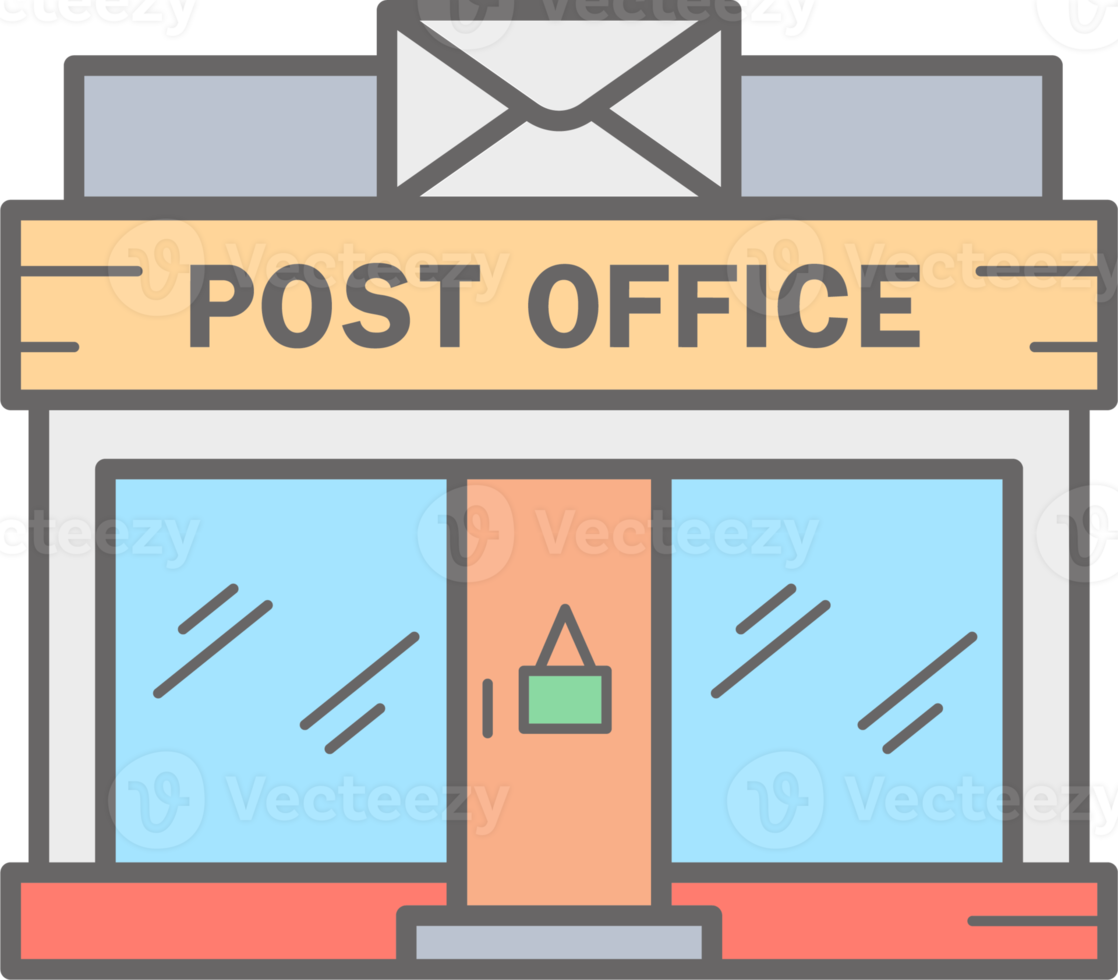 Post office building line icon. Urban architecture element png