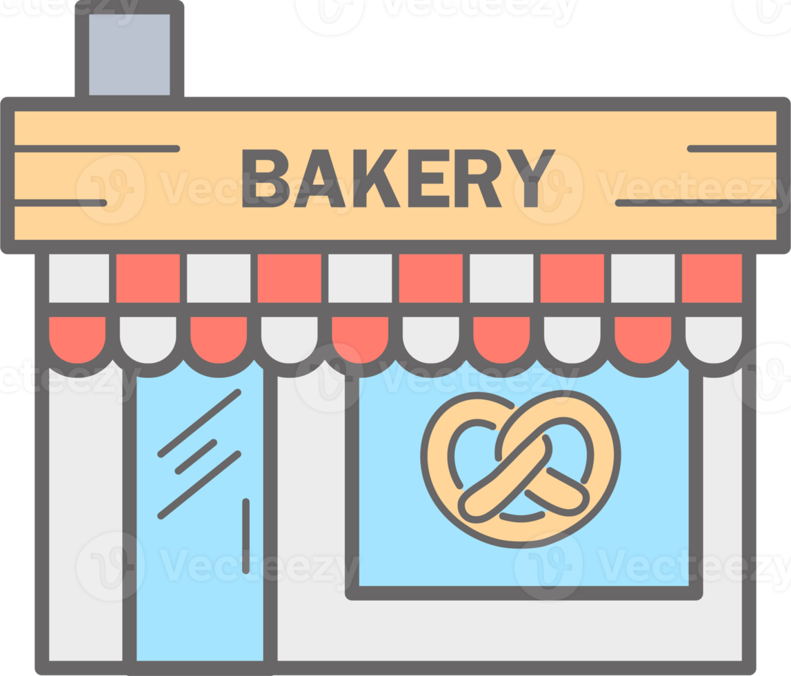 Bakery building line icon. Urban architecture element png