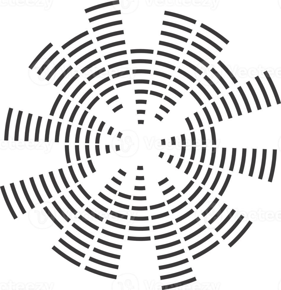 abstrait circulaire égaliseur. eq rond l'audio les ondes sonores. graphique égaliseur. Cadre png