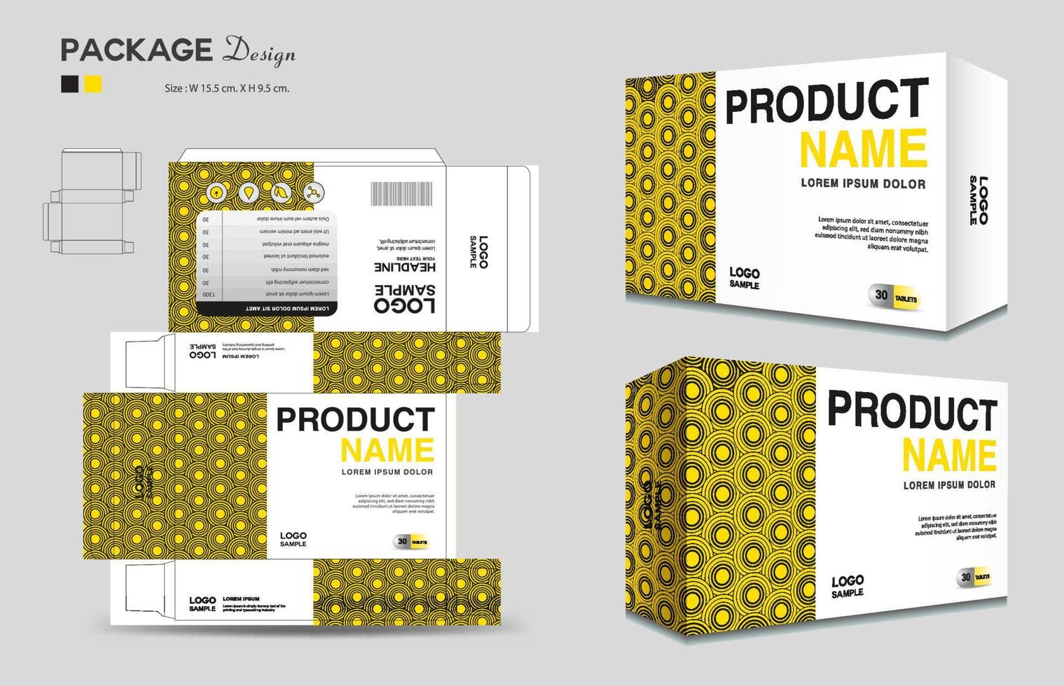 Cosmetic box design, Supplements box template, Package design template, 3d Box Packaging design, cosmetic label, medical label, soap label, packaging design vector, Package boxes mockup vector