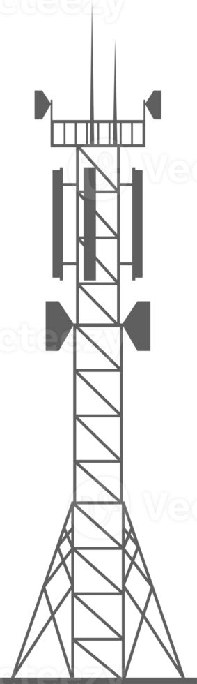 trasmissione cellulare Torre silhouette. mobile e Radio comunicazioni Torre con antenne per senza fili connessioni. schema illustrazione png