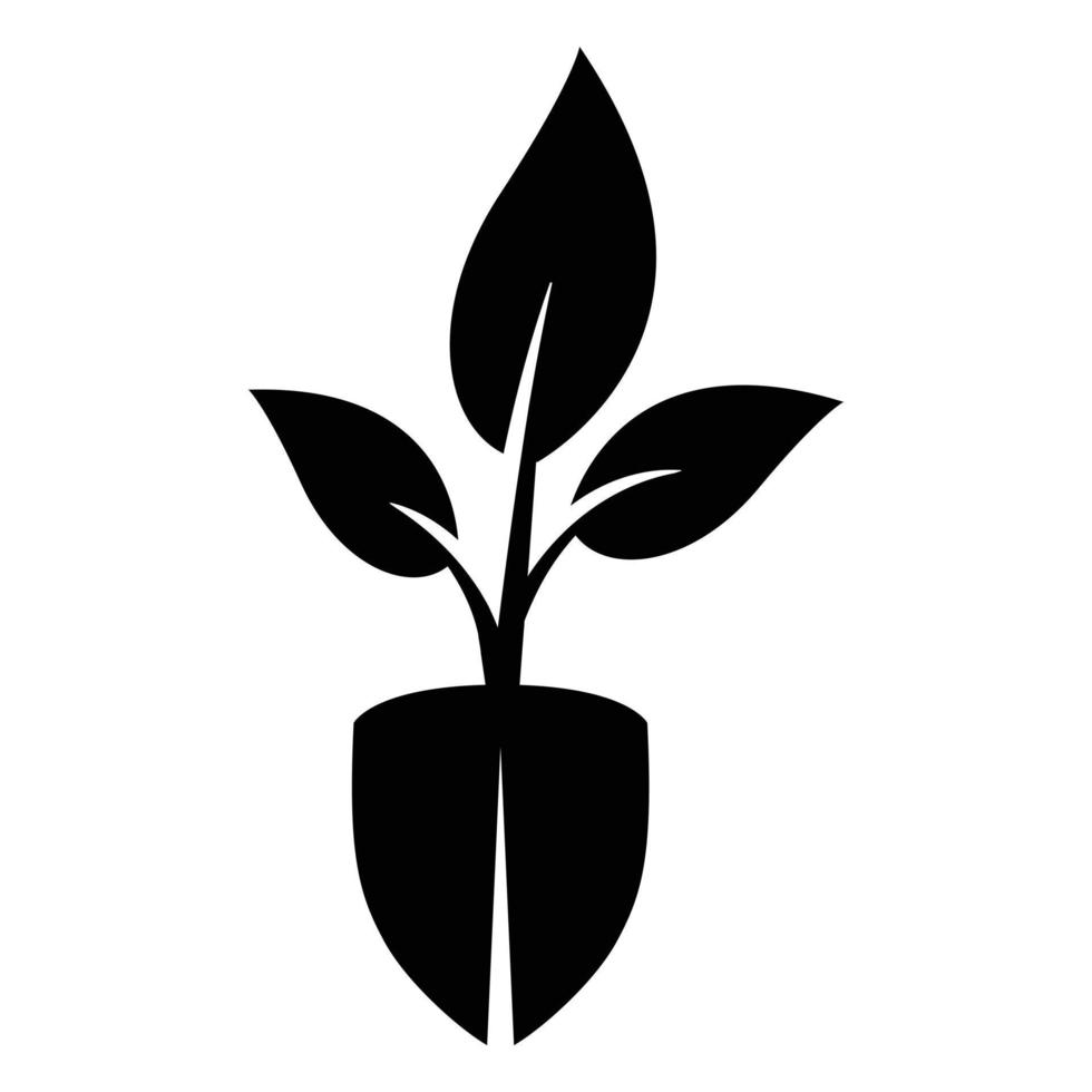 Shovel and plant vector icon design. Flat icon.