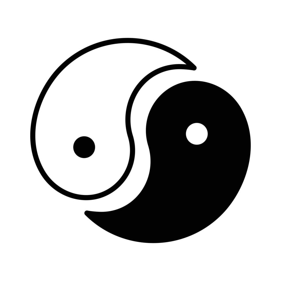 Yin Yang symbol vector icon design. Flat icon.