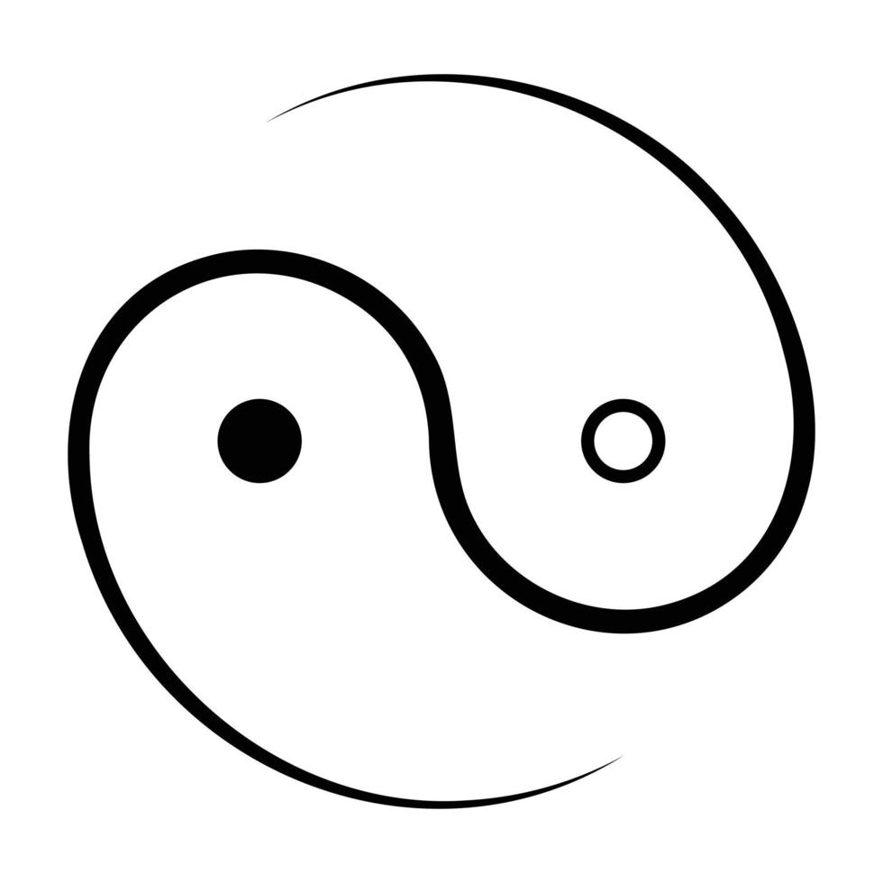 Yin Yang symbol vector icon design. Flat icon.
