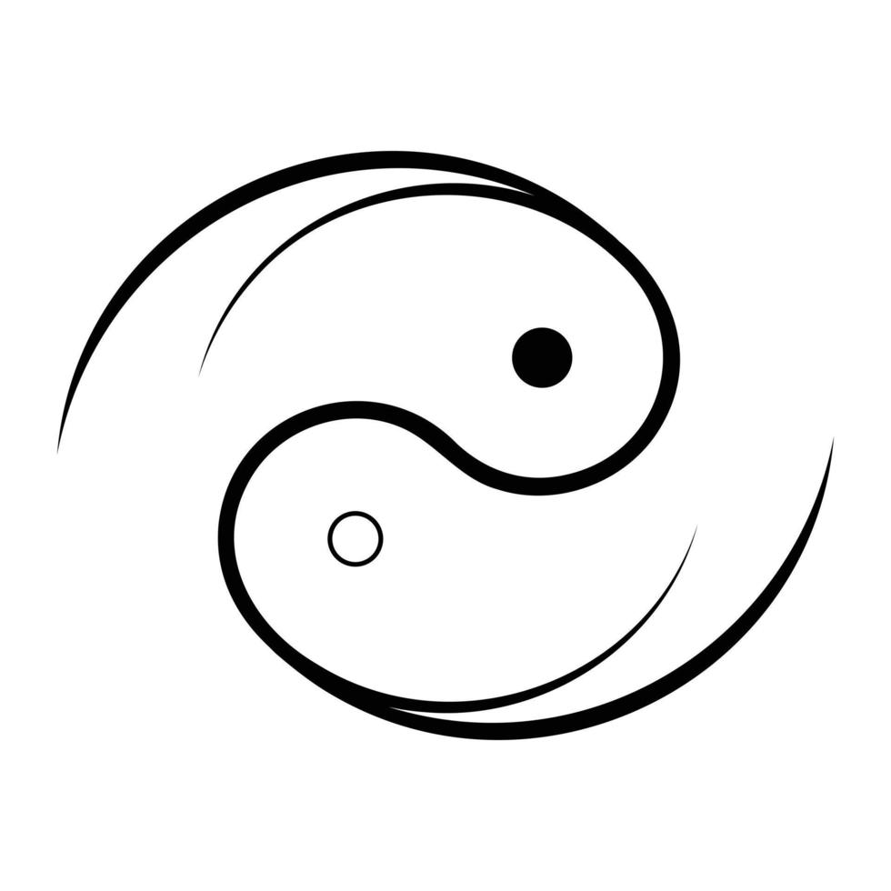 yin yang símbolo vector icono diseño. plano icono.