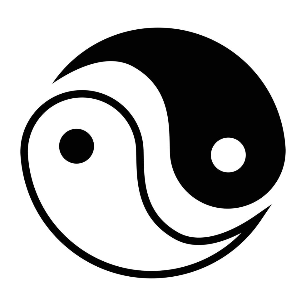 Yin Yang symbol vector icon design. Flat icon.