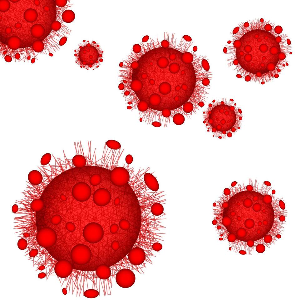 rojo corona virus infección. peligroso enfermedad síntomas. medicina advertencia antecedentes. vector ilustración aislado en blanco antecedentes